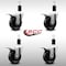 Service Caster 4'' SS Phenolic Swivel 1-3/8'' Expanding Stem Caster Set Total Lock Brake, 4PK SCC-SSEXTTL20S414-PHS-138-4 - alternate 2